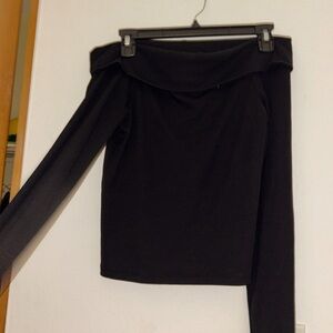 Off the shoulder black shirt